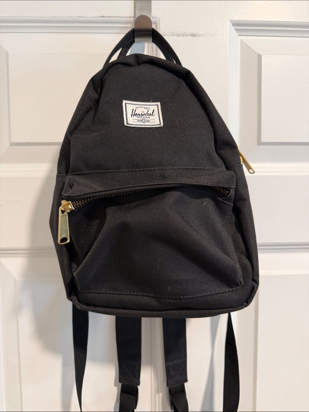 Herschel Supply Company Black Mini Backpack with Gold Zippers